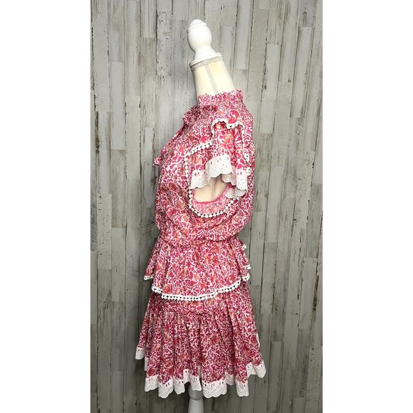 MISA Los Angeles Lilian Dress Large Pink Floral Knee Length Party Dress - Picture 9 of 10